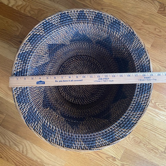Large Handwoven Rattan Wicker Flare Basket Boho Home Decor - Picture 6 of 16